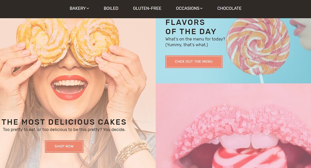 sweet shop feminine website themes