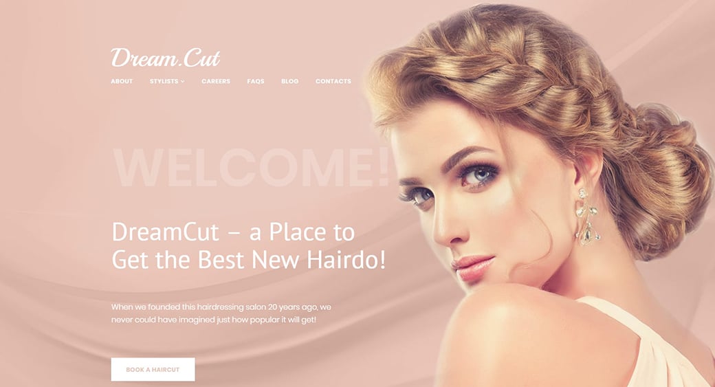 feminine website themes for hair stylist
