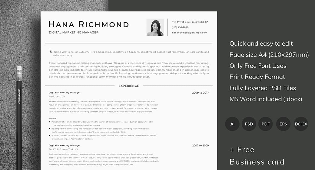 ats resume template free download word