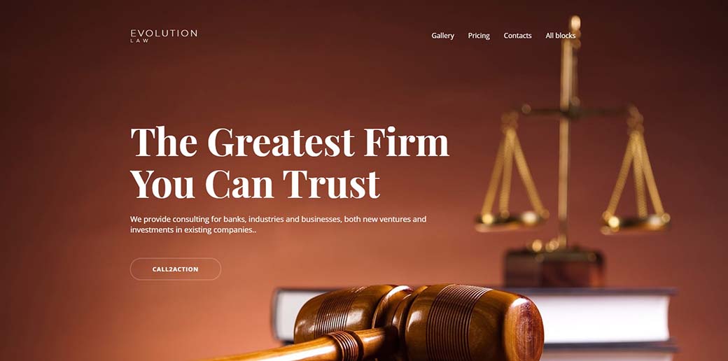 Evolution - law firm landing page