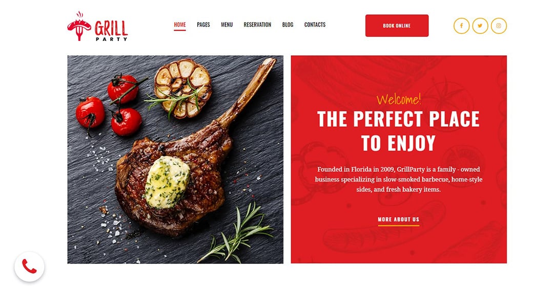 red grill website design