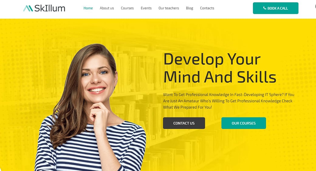 yellow teaching website design