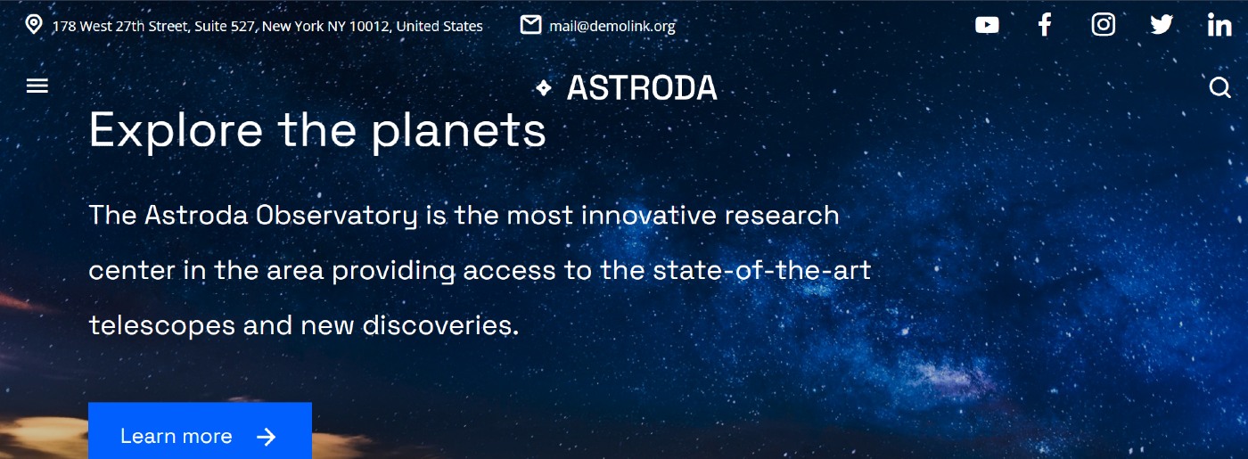 Astroda - Astronomy HTML5 Template