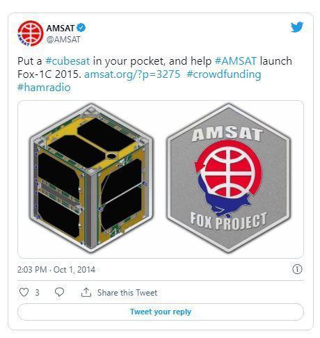 campaign tweet from a few years back from Amsat